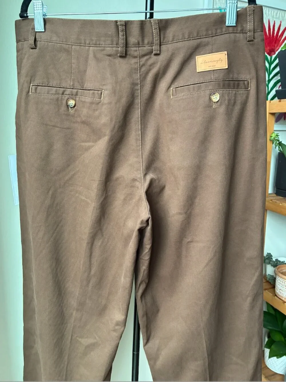 Casual Corduroy Pants for Men in Brown